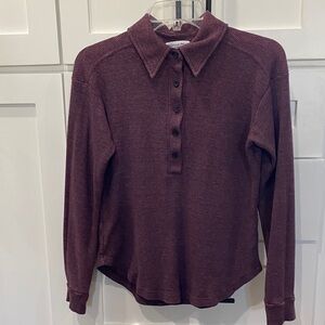 Michael Stars Long Sleeve Shirt XS Wine